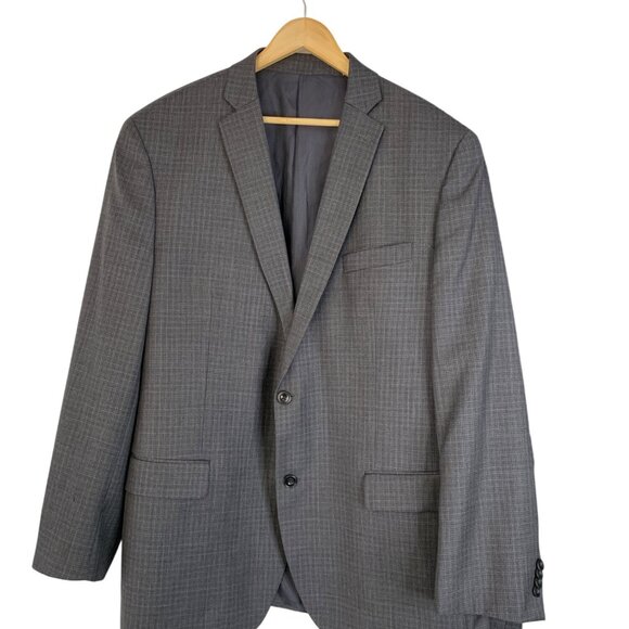 Michael Kors Mens Grey Two-Piece Suit plaid Wool Size 46L EUC - Picture 7 of 11